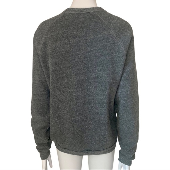 BOW & DRAPE “Love Triangle” Pizza Sequin Embellished Grey Sweatshirt Size M - Picture 9 of 12